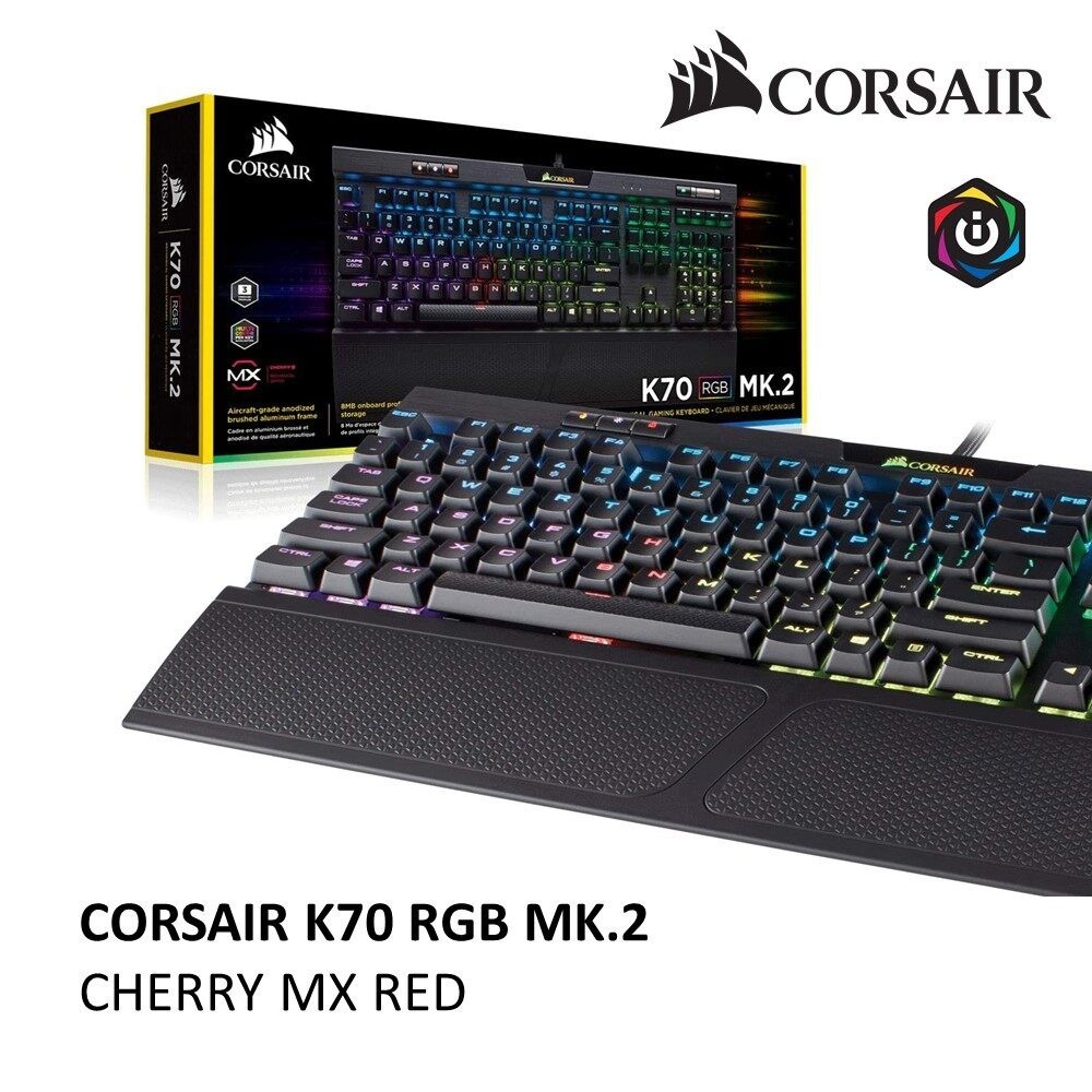 Corsair K70 RGB MK.2 MECHANICAL GAMING KEYBOARD CHERRY MX RED RGB LED ...