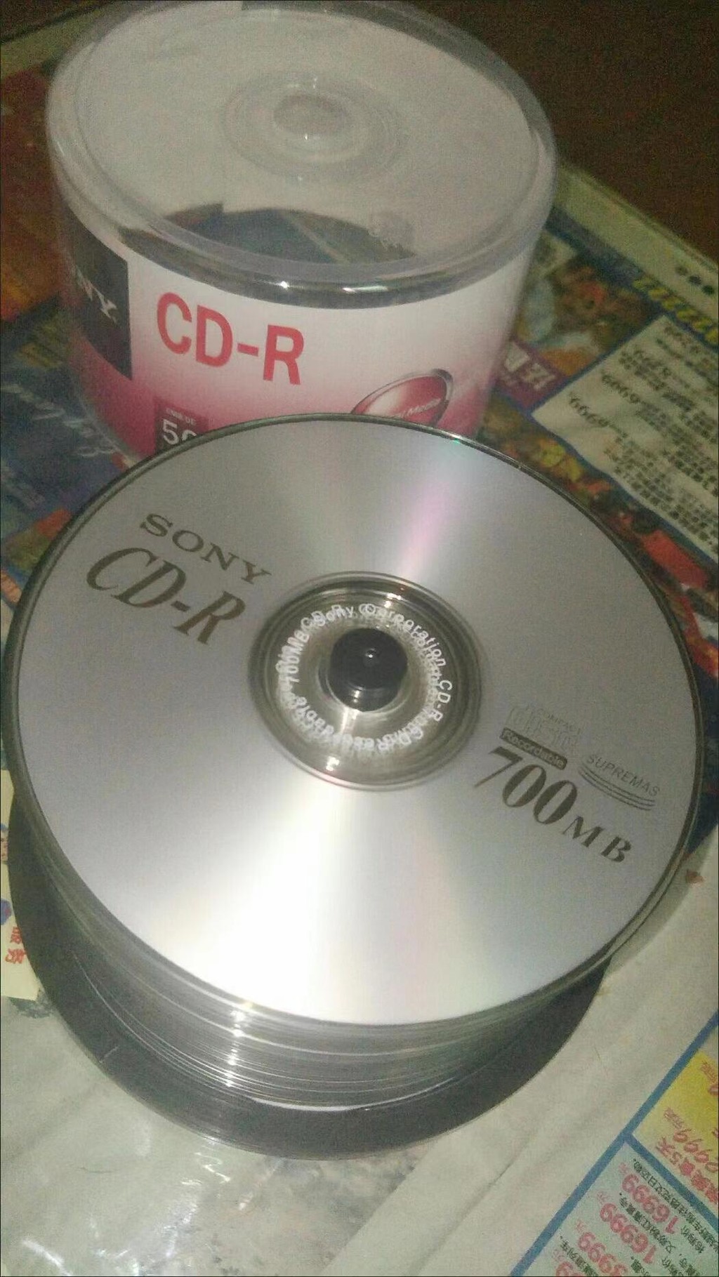 โซนี่ CD-R เผาแผ่น 700MB 52X CD VCD ว่างเปล่าบันทึกแผ่นดิสก์ 50 ชิ้น ...