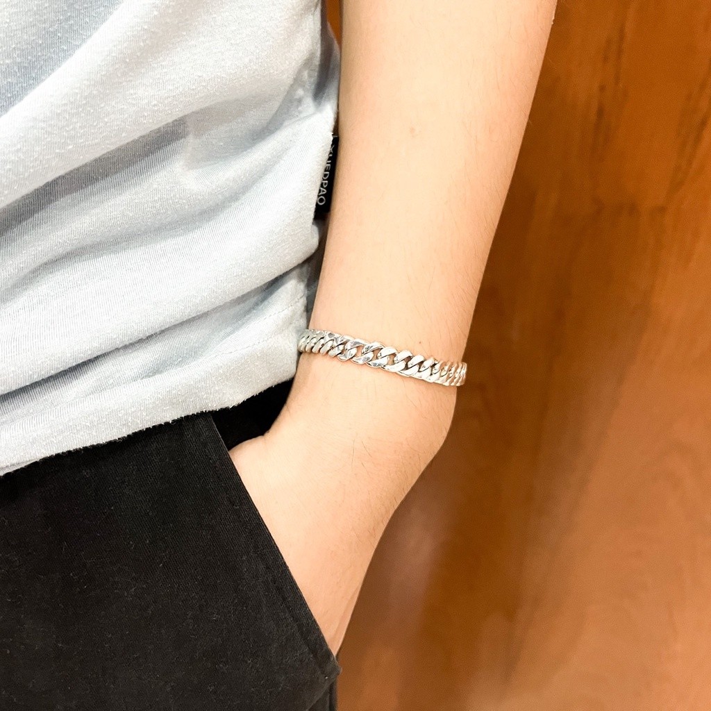 เลสข้อมือเนื้อเงินแท้ สร้อยข้อมือเงินห่วงโซ่ เลสเงินแท้ 925 : DSP 925 ...