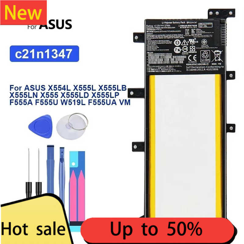 Batteria Notebook C21N1347 Compatibile Asus F555U F555L X554L X555l A555l R556l 4800mah 76v 5057353602660 - Foto 5