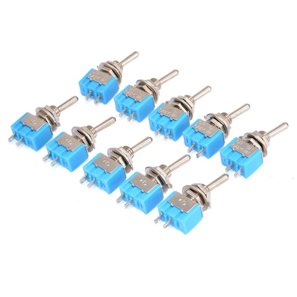 SUNYLF HOT10pcs MTS-101 2 Pin SPST ON-OFF 2 ตําแหน่ง 6A 250V AC Mini ...
