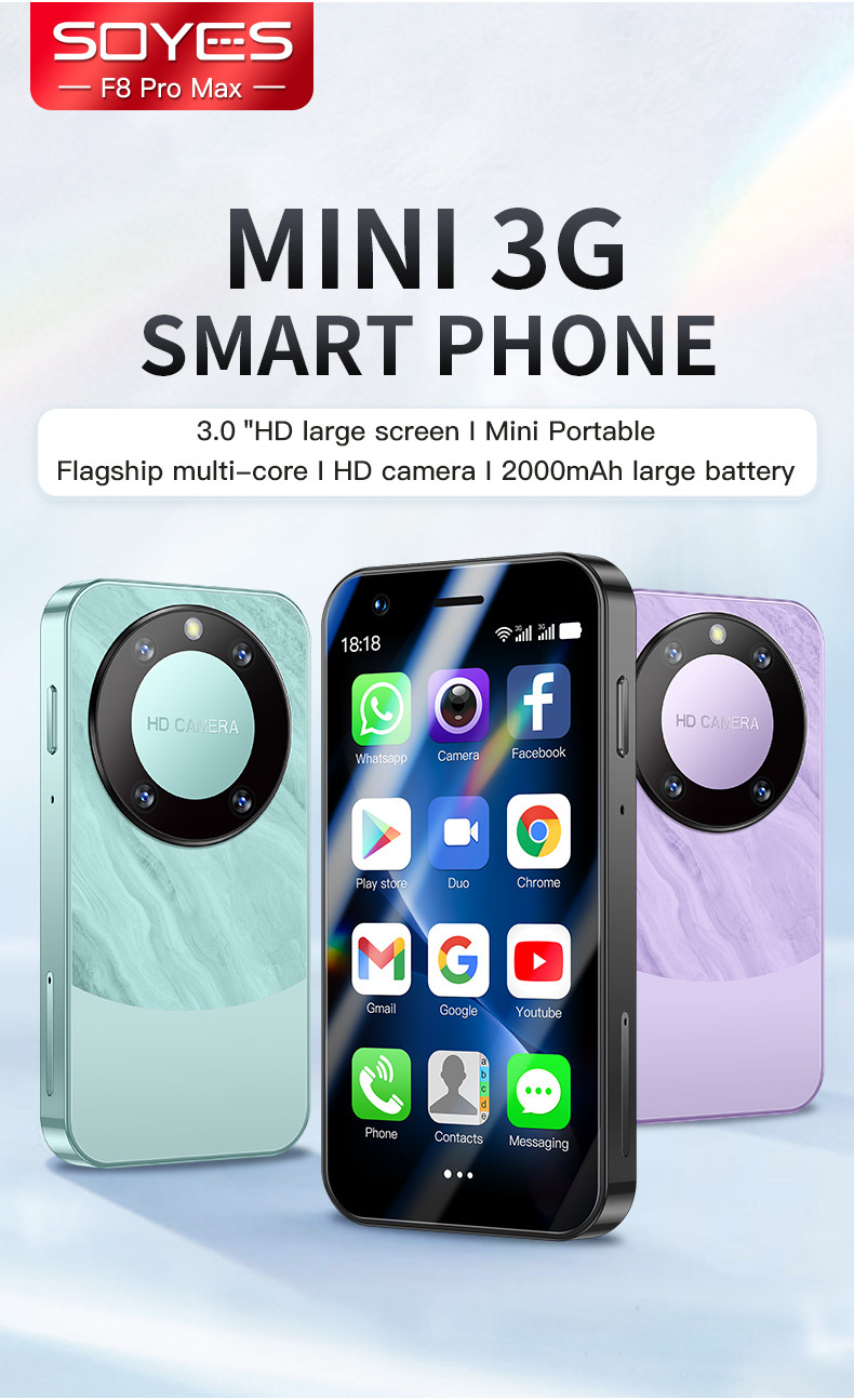 Soyes F8 Pro Max Mini สมาร์ทโฟน 3.0 นิ้ว 2000mAh แบตเตอรี่ขนาดใหญ่ 3G ...