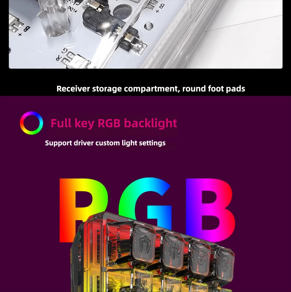 Lychee Gaming DK21 Mechanical Kit RGB ไร้สายบลูทูธ 2.4g แบบมีสาย Triple ...
