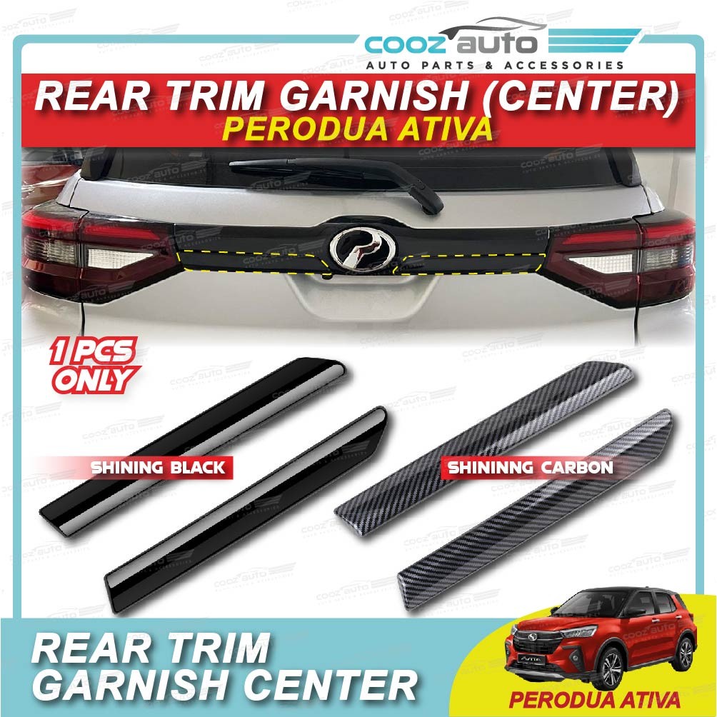 รถด้านหลัง Tail Gate Trim Garnish Center Perodua Ativa Chrome คาร์บอนสี ...