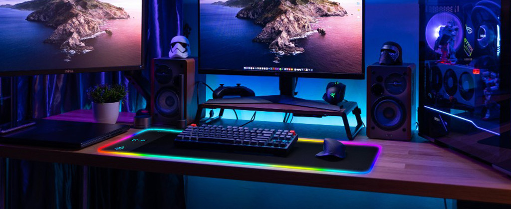 Gigame Wireless CHARGING RGB Gaming Mouse Pad 15W, ฐานยางกันลื่นกันน้ำ ...