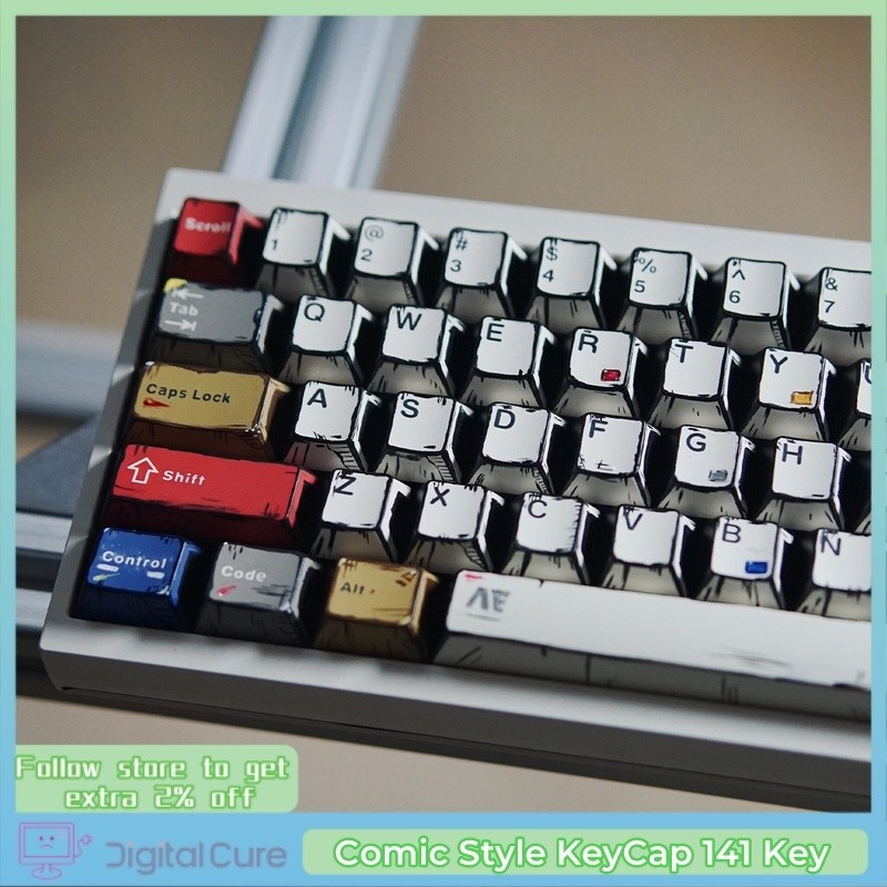 Wooting การ์ตูนสไตล์ Keycap 141 Key Pbt ห้าด้านความร้อนระเหิดแกน ...