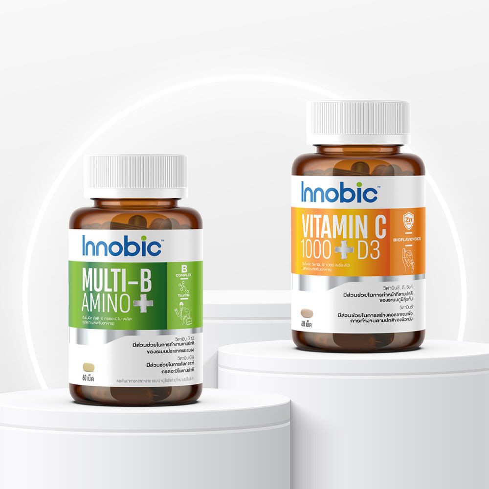 INNOBIC อินโนบิก ผลิตภัณฑ์เสริมอาหาร 60 Capsules (Multi-B Amino/Vitamin ...