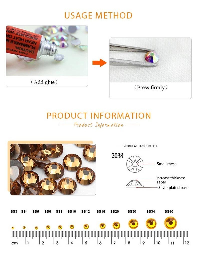 Ss4-ss34 Topaz สี Rhinestone แบนกลับ Non Hotfix กาวเล็บชุดแต่งงาน DIY ...
