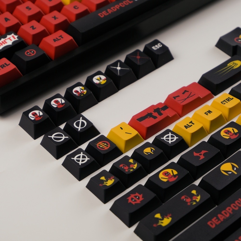 Deadpool & Wolverine Keycap Cherry Profile 140 คีย์ PBT ห้าด้าน Dye ...