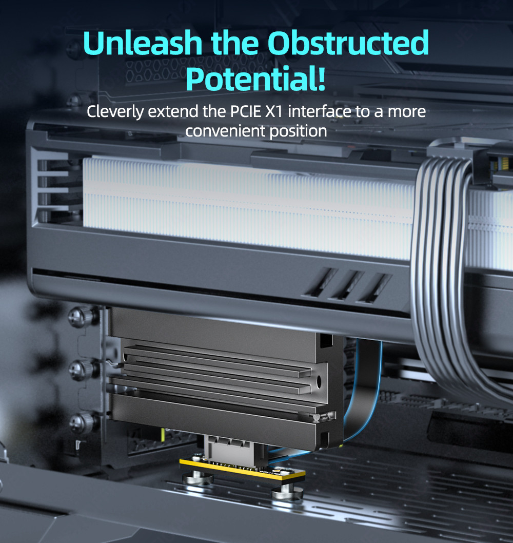 JEYI PCIe 3.0 X1 Magnetic Fixatiom Riser Cable 8Gbps - 90° มุมคู่ 10 ...