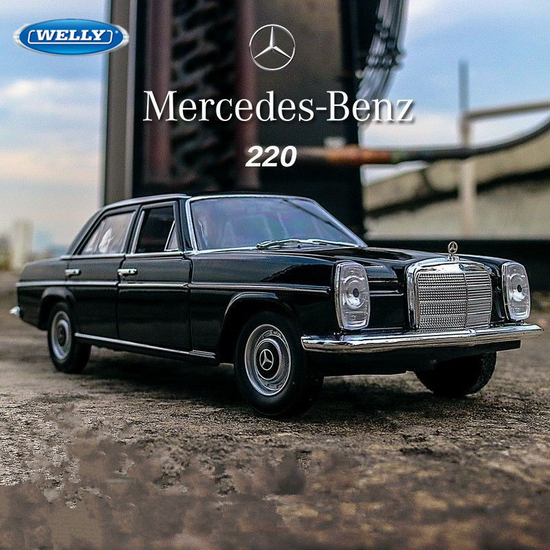 Welly 1:24 Mercedes-Benz 220 โลหะผสมคลาสสิกจําลอง Diecasts โลหะของเล่น ...