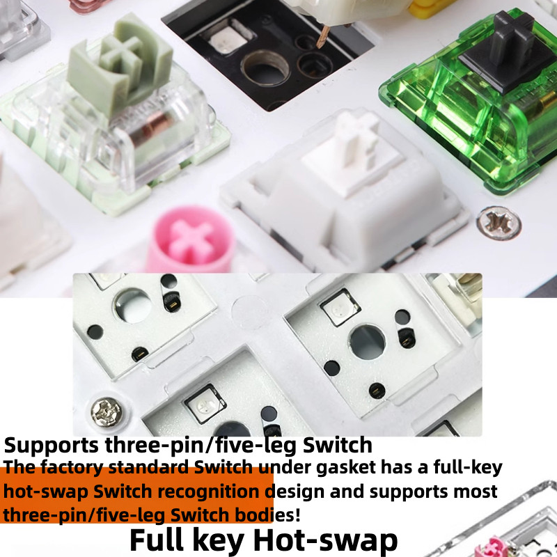 Lychee Gaming DK21 Mechanical Kit RGB ไร้สายบลูทูธ 2.4g แบบมีสาย Triple ...
