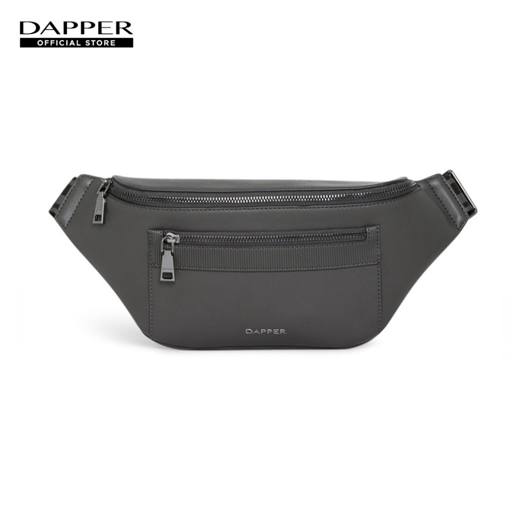 DAPPER กระเป๋าคาดอก Essential Belt Bag + สายสะพายโลโก้ สีเทาชาร์โคล ...