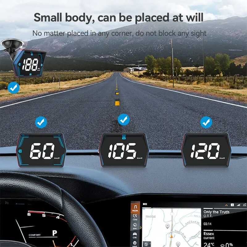 USB Car HUD จอแสดงผลหัววัดความเร็วแบบดิจิตอล GPS Speedometer K | Shopee ...