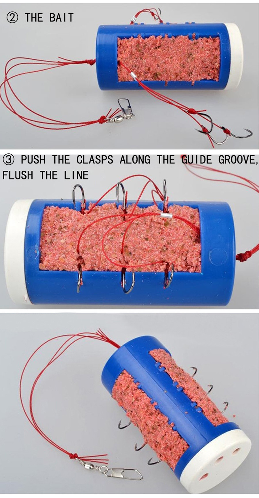 3 ชิ้น Cluster Bomb Proof แขวนระเบิดตะขอตกปลาสําหรับปลา Feeder กรง ...