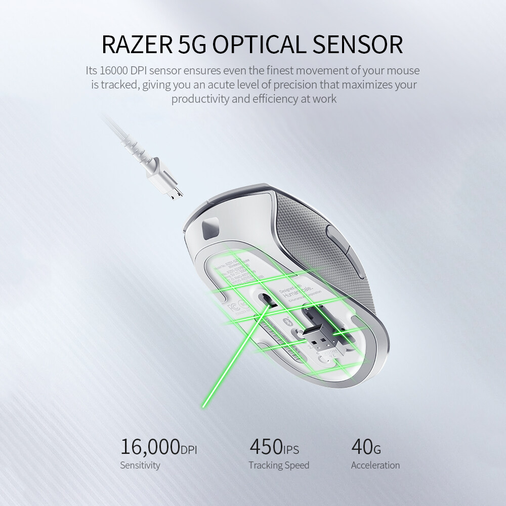 Razer Pro Click เมาส์ไร้สายตามหลักสรีรศาสตร์ที่มีความแม่นยําสูงสําหรับ ...