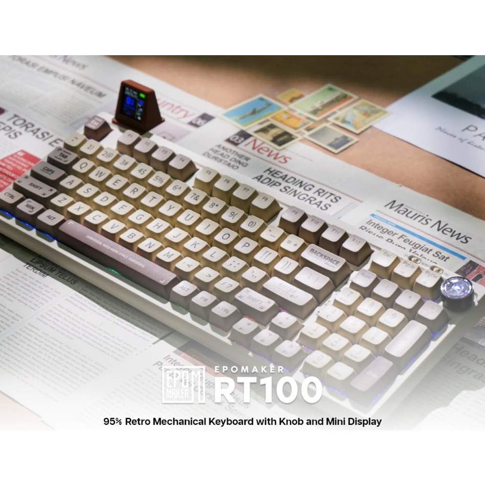 EPOMAKER RT100 / 95% Retro Mechanical Keyboard with Knob and Mini ...
