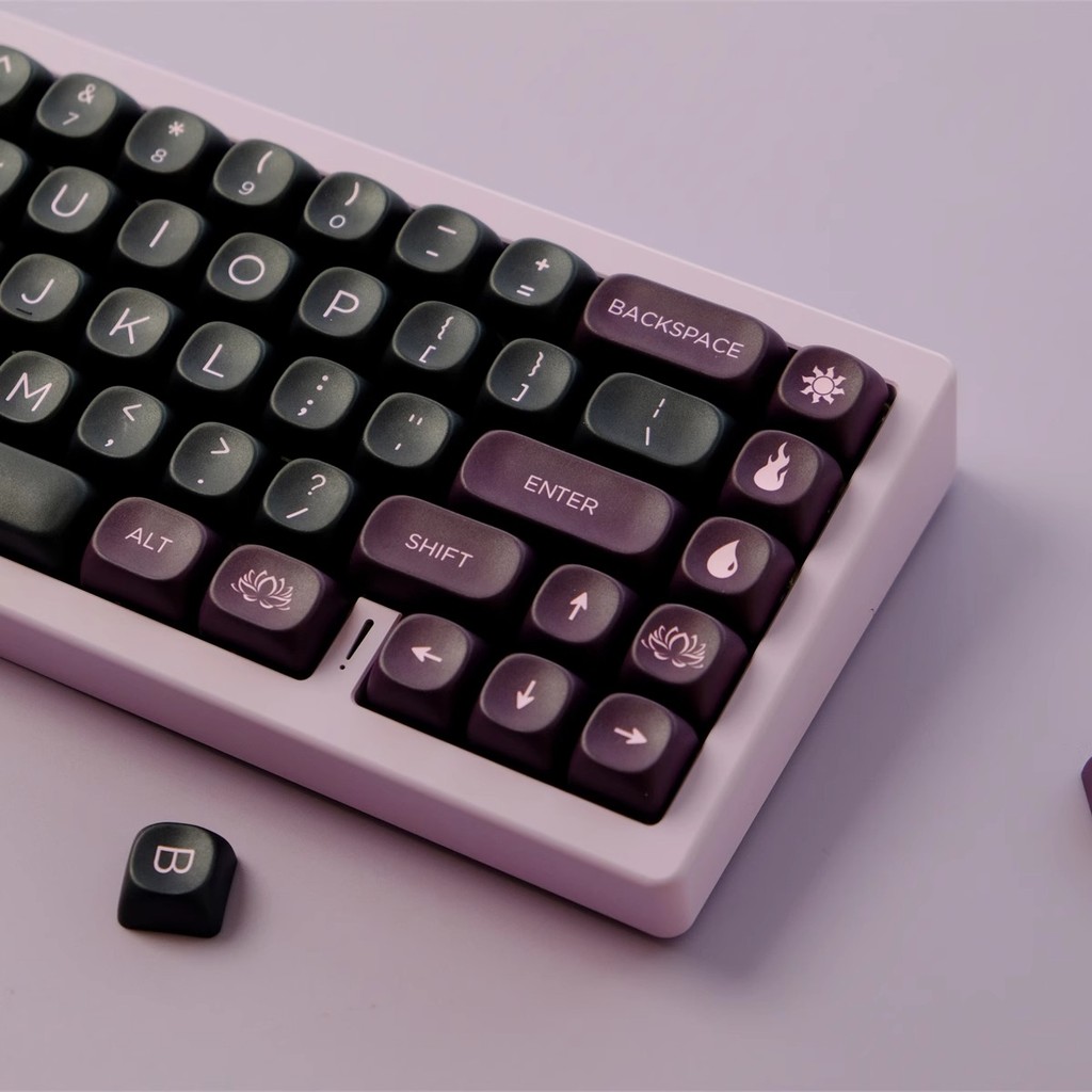 Pbt Keycap MOA Black Lotus Mechanical Keyboard 5 ด้าน Dye Sublimation ...