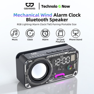 GOOJODOQ loa Bluetooth không dây, màn hình hiển thị thời gian, Bluetooth 5.3, LED RGB