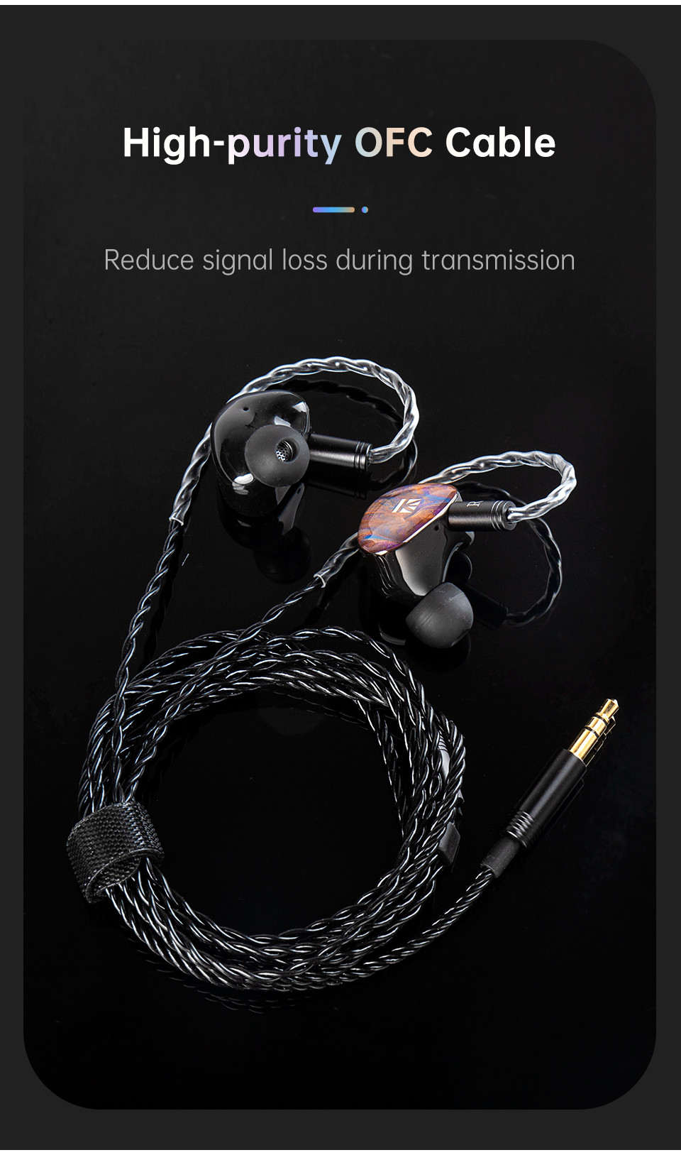 Kbear KB02 Bone Conduction Dynamic Driver Hybrid หูฟัง 0.78 มม./2PIN 3. ...