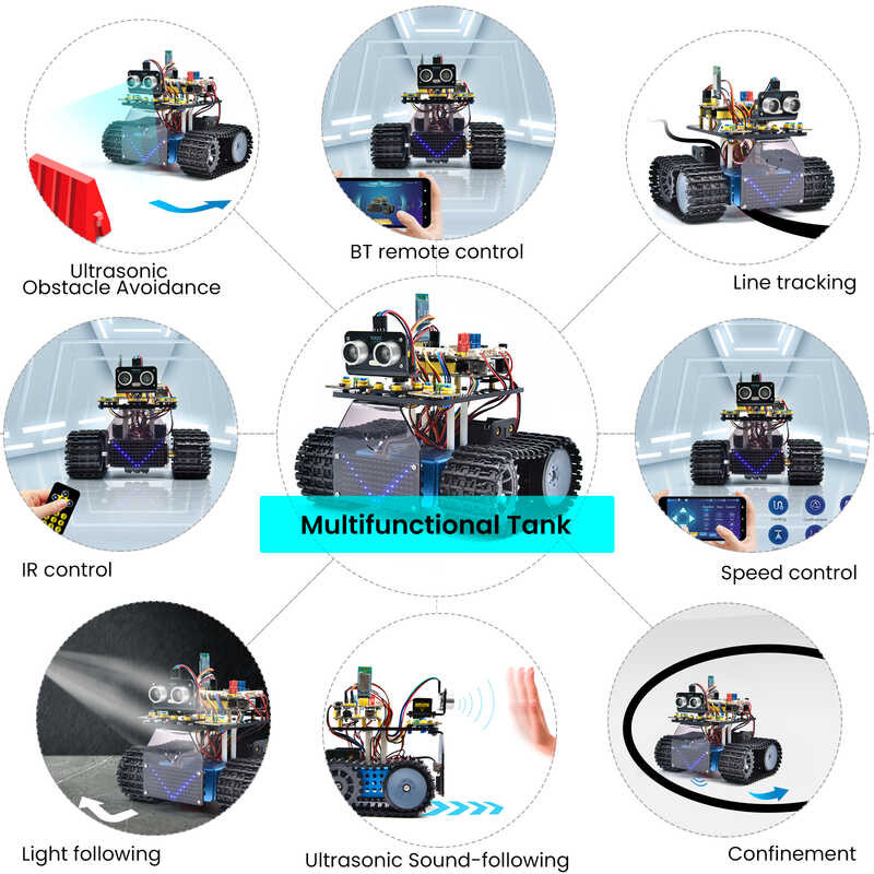 Keyestudio Mini Tank V3.0 สำหรับ Arduino Robot Car Kit DIY ของเล่นสเต็ม ...