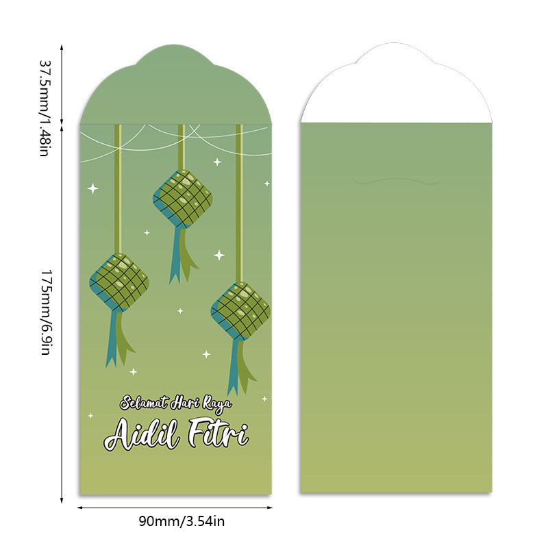 6 ชิ้น 2025 Sampul Duit Raya ซองสีเขียว Angpao Hari Raya ตกแต่งแพ็คเก็ต ...