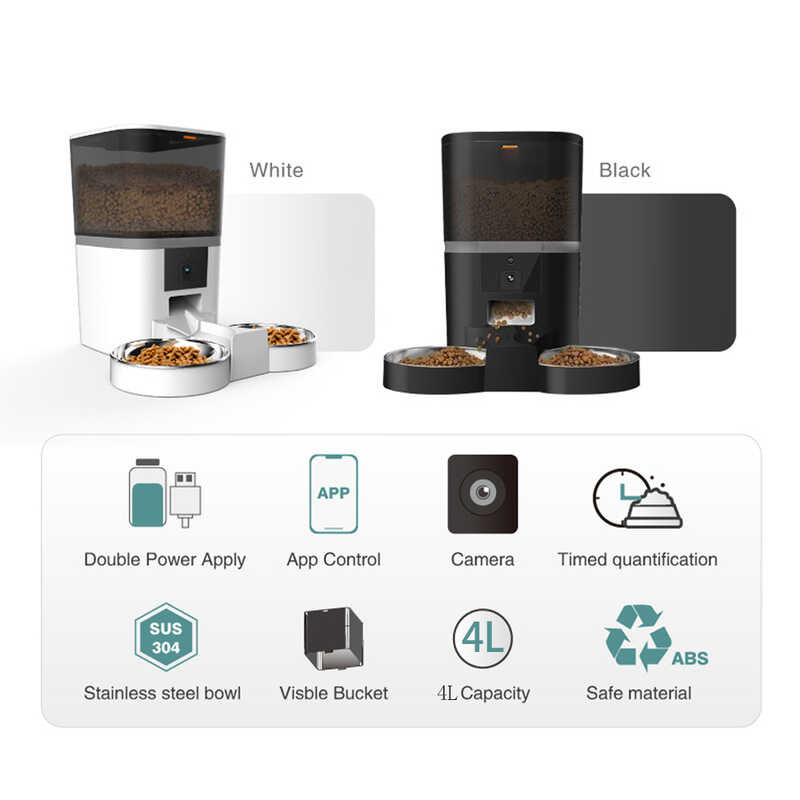 Curated visual reference: Picture Idea: Meal Double Cat Feeder With Video Tuya WiFi Automatic Dog
