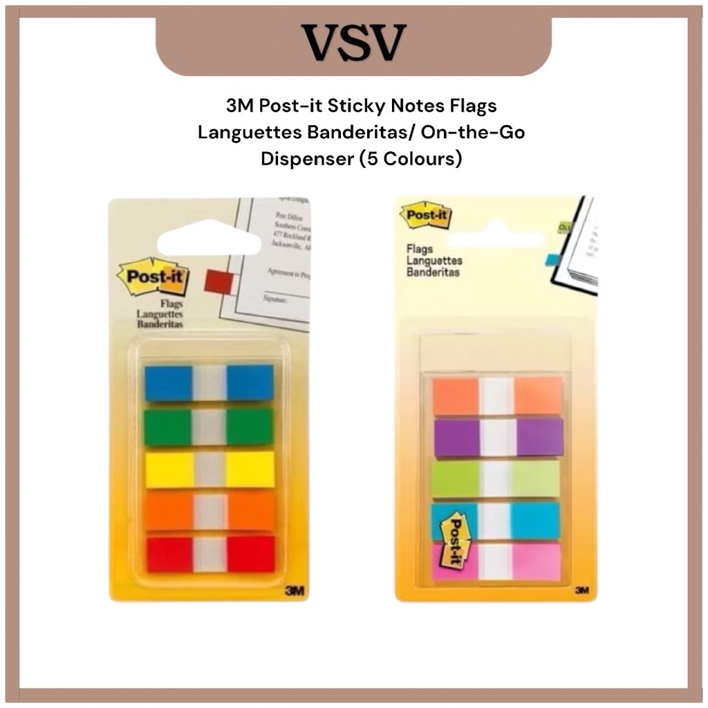 3m Post-it Sticky Notes Flags Languettes Banderitas/ เครื่องจ่าย On-the ...