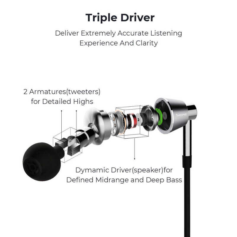 1More หูฟังอินเอียร์ Triple Driver E1010 หูฟังความละเอียดสู | Shopee ...