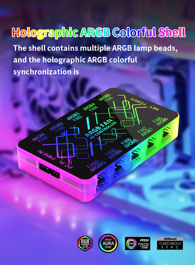 TEUCER PWM ARGB อะแดปเตอร์ 4PIN Expander คอมพิวเตอร์ 5V 3PIN แสง ...