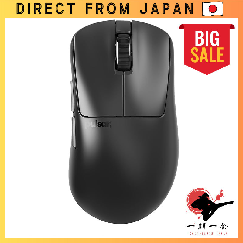 Souris Gaming Pulsar Xlite V4 Sans Fil - Ultra Légère 58g, Capteur 32000 DPI, Compatible 8K, Taille L Noire