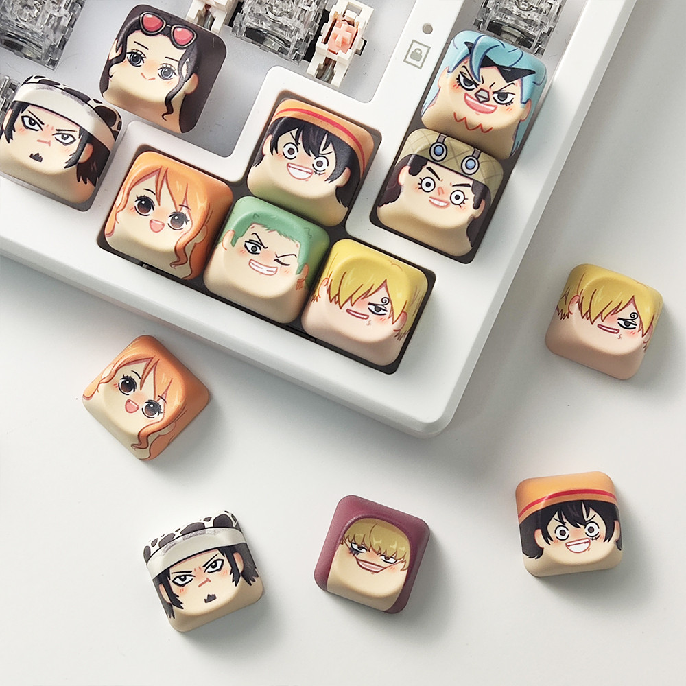 One Piece Keycaps MOA โปรไฟล์ PBT ห้าด้าน Dye Sublimation Luffy Zoro ...