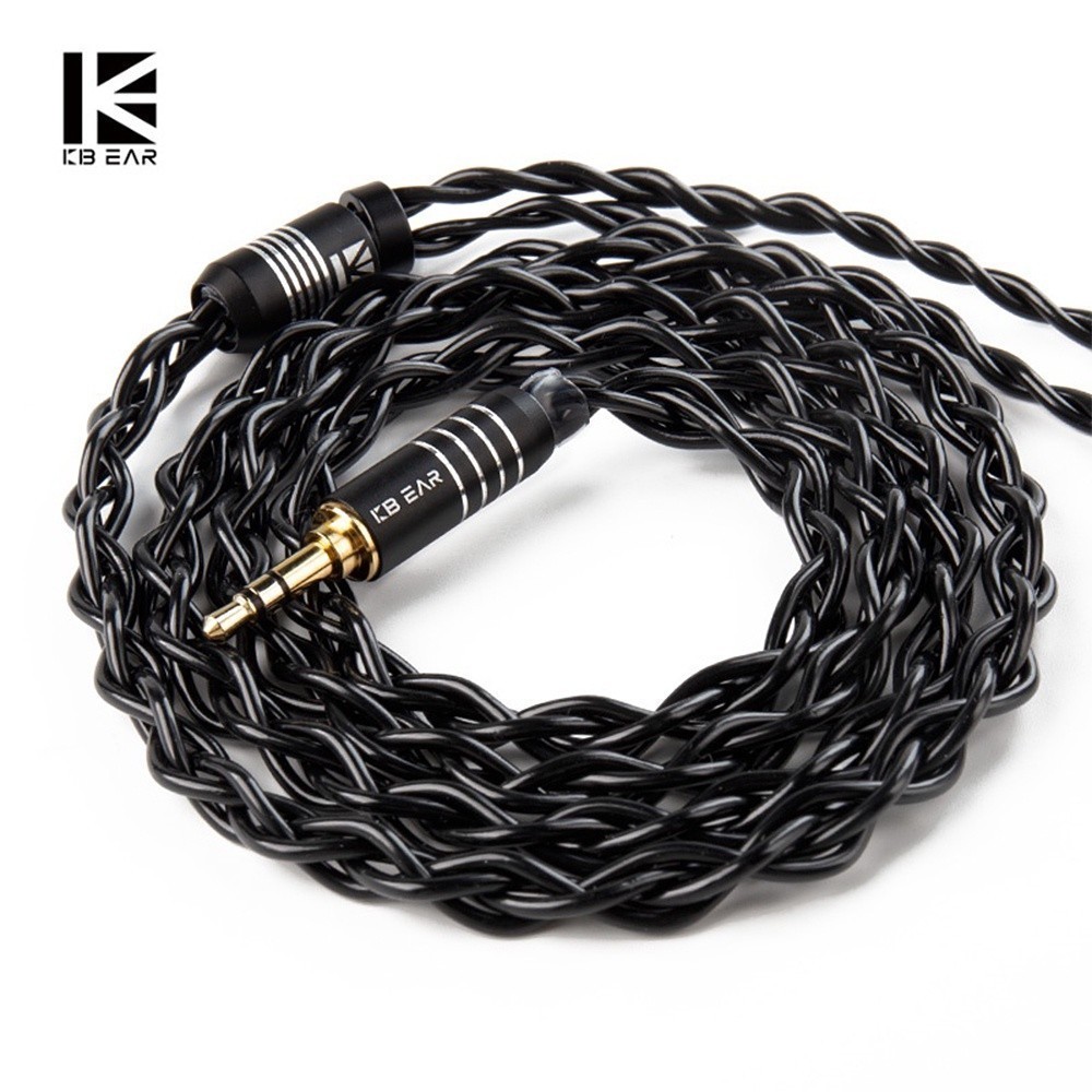 Kbear ใบมีดสีดําหูฟังอัพเกรดสาย 4 Core Furukawa C2200 ทองเหลือง Earbus ...