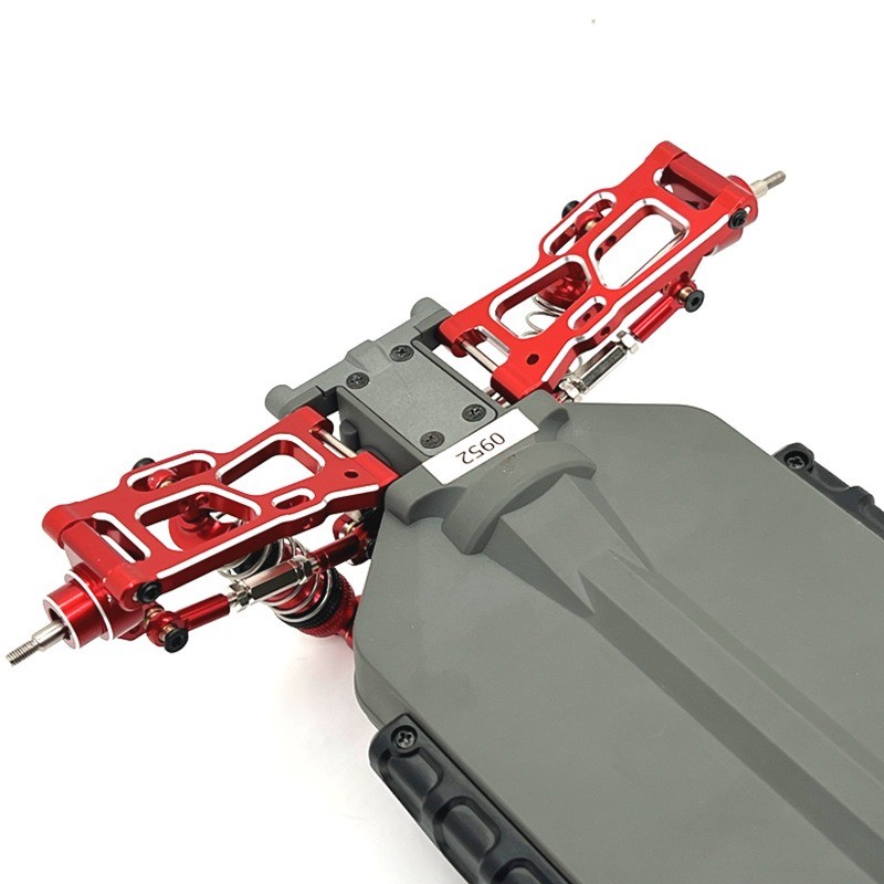 Kit Brazos Suspensión Metal Para Coches RC Wltoys 144001, 144010, 124007, Etc. - Incluye Soportes Dirección Y Copas, Color Plateado