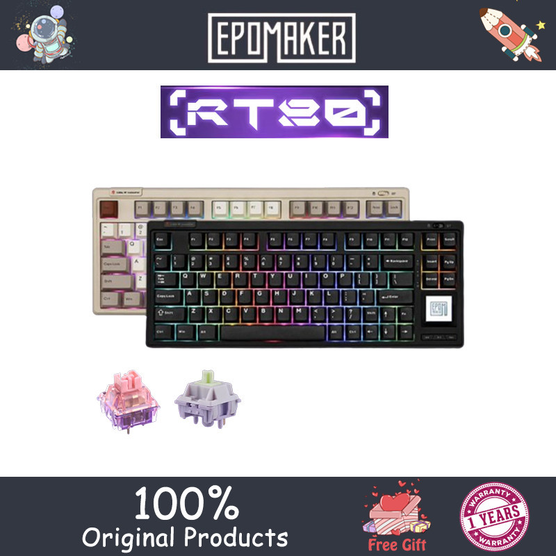 Epomaker RT80 คีย์บอร์ดเชิงกลย้อนยุคหน้าจอคู่พร้อมหน้าจอแสดงผลขนาดเล็ก ...