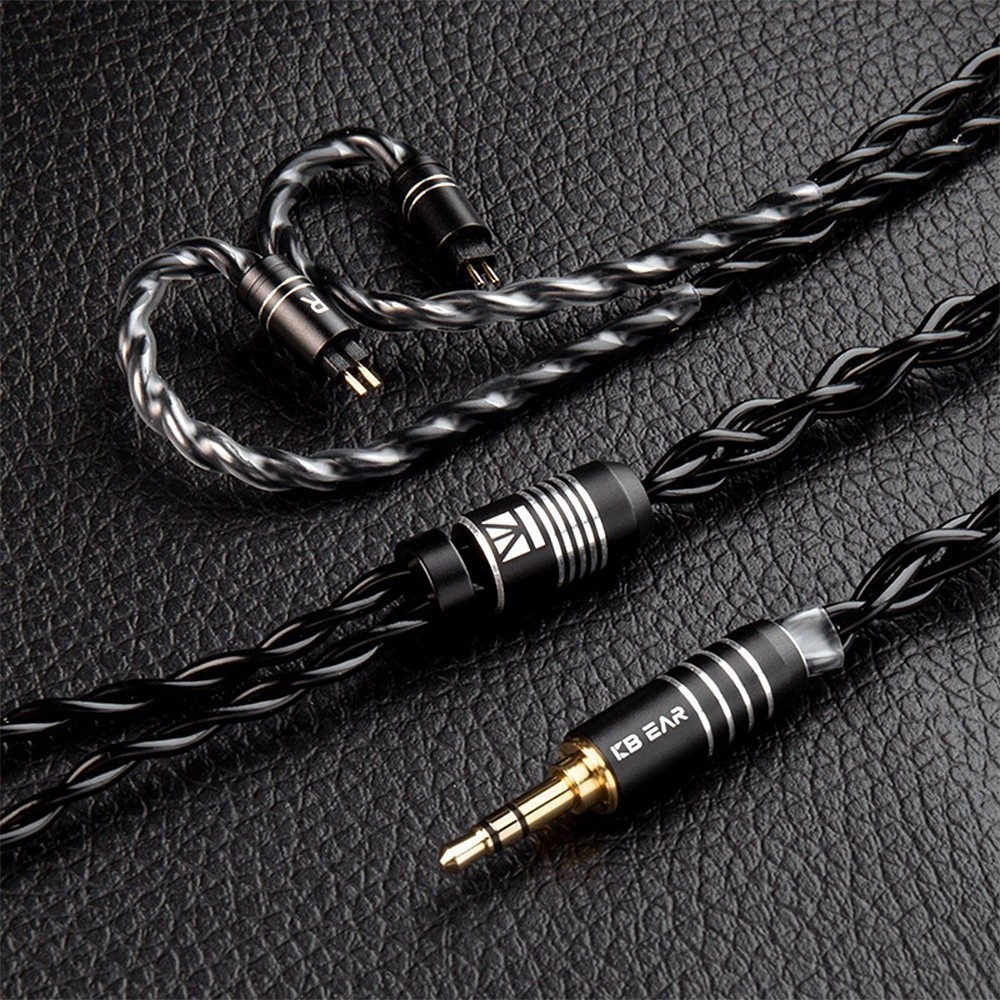 Kbear ใบมีดสีดําหูฟังอัพเกรดสาย 4 Core Furukawa C2200 ทองเหลือง Earbus ...