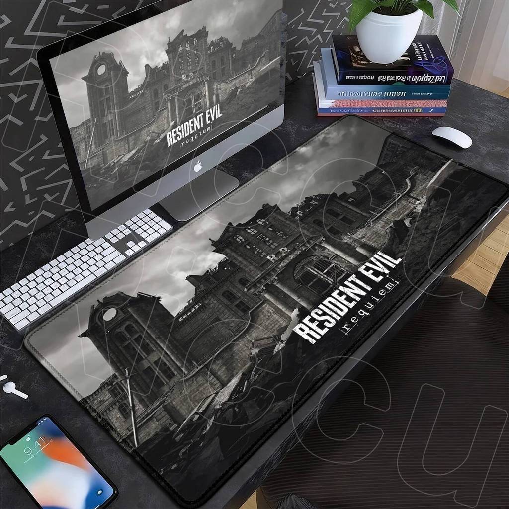 Hot Gaming R-Resident Evil Requiem ยางฐานกันลื่นโต๊ะ XXL HD Custom PC Office Mouse Pad Gamer ความเร็วคีย์บอร์ดเบาะ