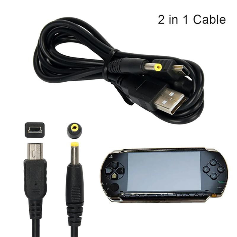 จัดส่งที่รวดเร็ว2 in 1 สายชาร์จ USB สําหรับ Sony PSP 1000 2000 3000 PS3 ...
