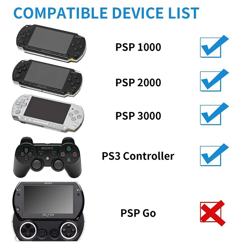 จัดส่งที่รวดเร็ว2 in 1 สายชาร์จ USB สําหรับ Sony PSP 1000 2000 3000 PS3 ...