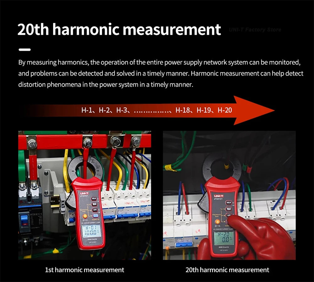 UNI-T UT251C+ AC Leakage Current Clamp Meter Bluetooth LPF วัด Harmonic ...