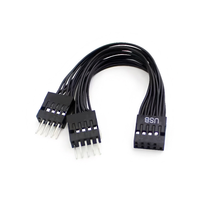 USB 2.0 9pin 2 Splitter Cable Motherboard 1 Female to 2 Male Y Splitter ...