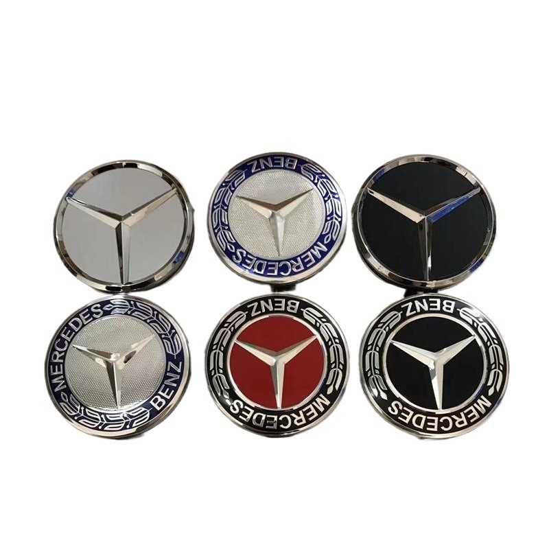 4pcs ใหม่ฝาครอบล้อ Center Hub Rim Cap AMG 75 มม.สําหรับW203 W204 W205 ...