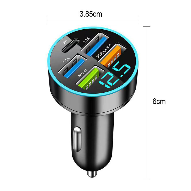 MOTUS การขยาย5พอร์ต 4USB 1PD TypeC 3.1A ที่ชาร์จในรถ ที่ชาร์จเสียบที่ ...