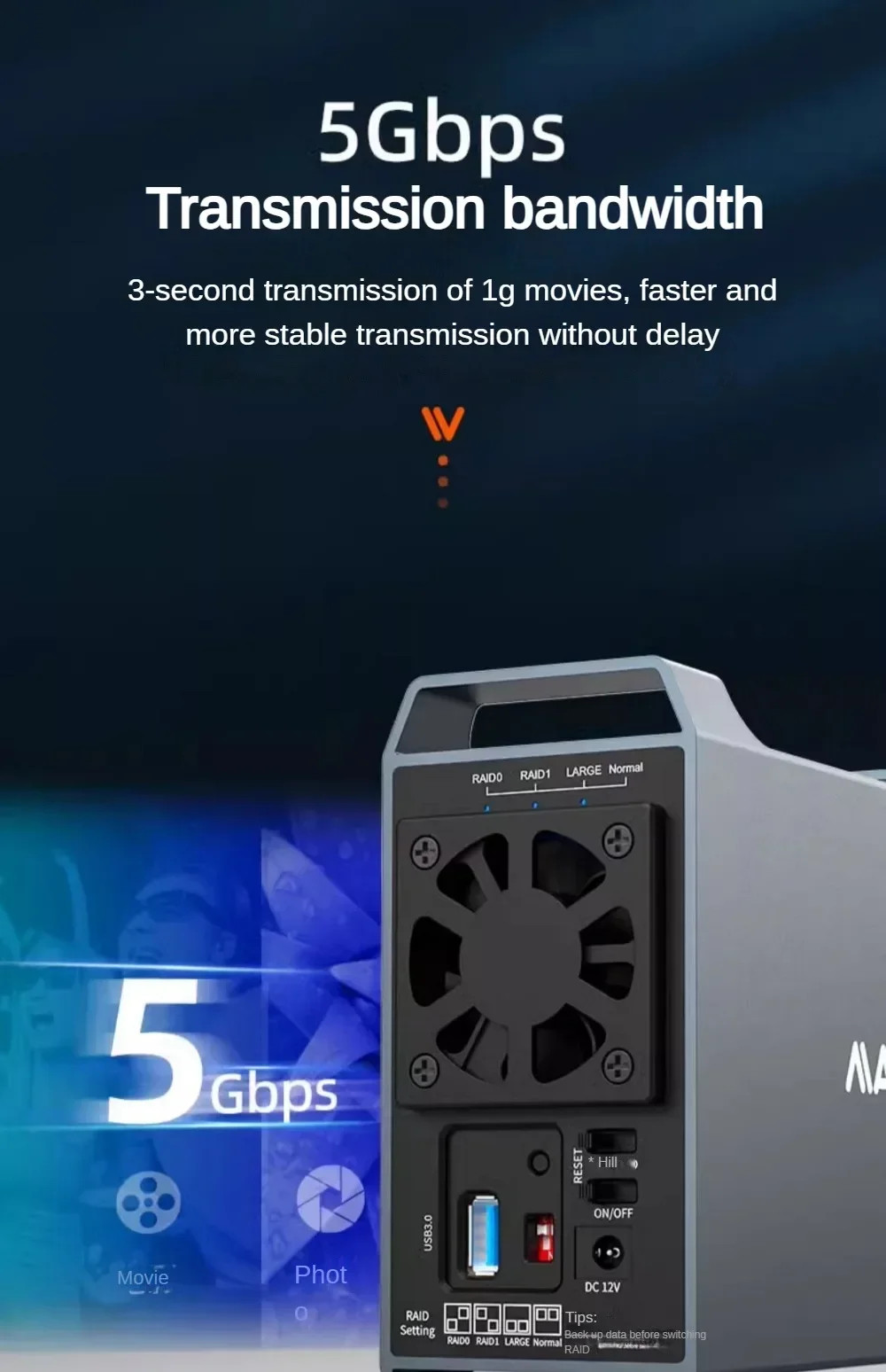 MAIWO 3.5 นิ้ว Dual Bay ฮาร์ดไดรฟ์ภายนอกตู้ Array SATA Hard Disk Array ...