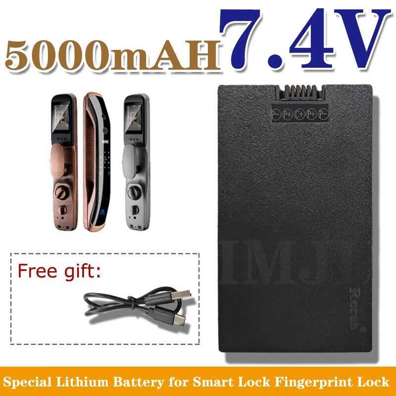C 7.4V 5000Mah Smart Door Lock Battery Rechargeable Lithium Polymer For ...