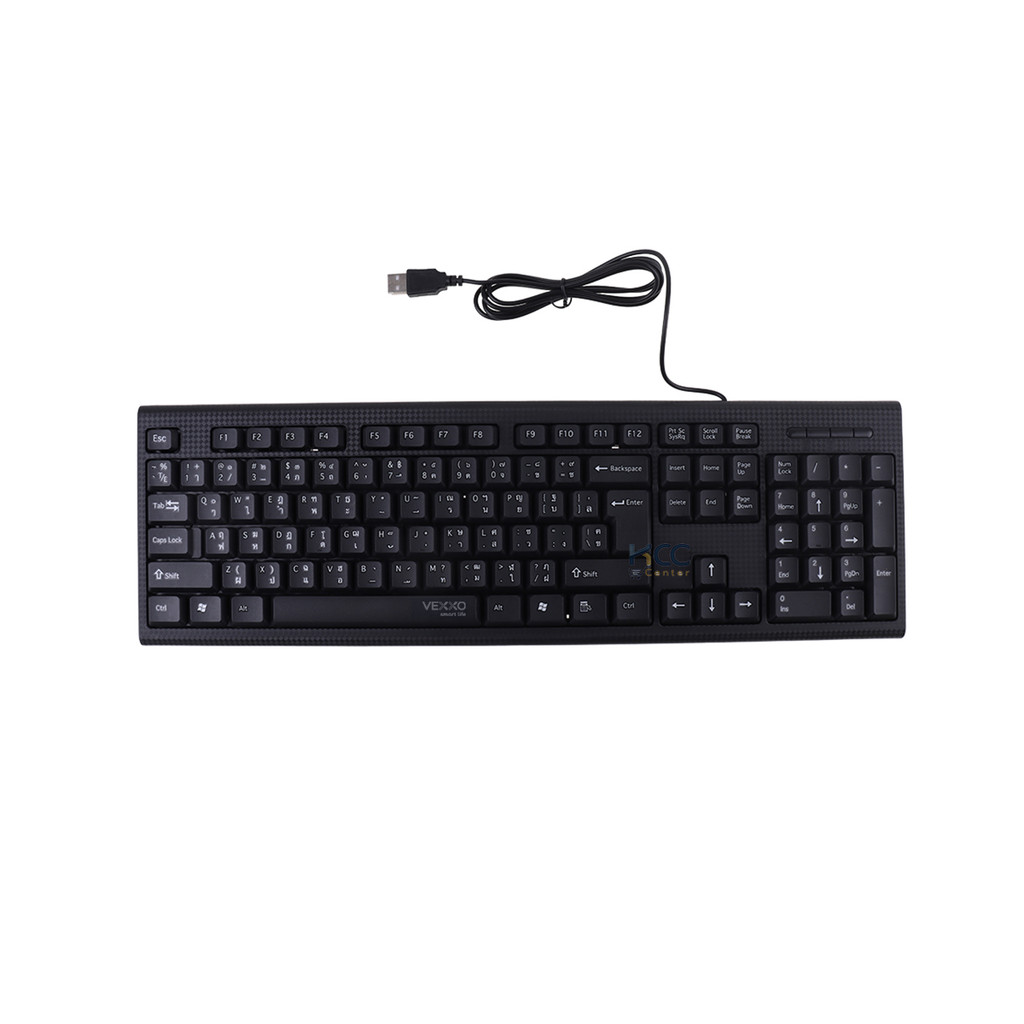 คีย์บอร์ด มีสาย สีดำ VOX รุ่น SKB-100/CBM-100+เม้าส์มีสาย USB Standard ...
