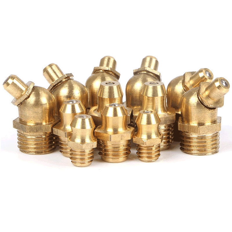 จาระบีทองเหลือง Zerk หัวนมทองแดงน้ํามันปากด้าย Universal Joint Grease ...