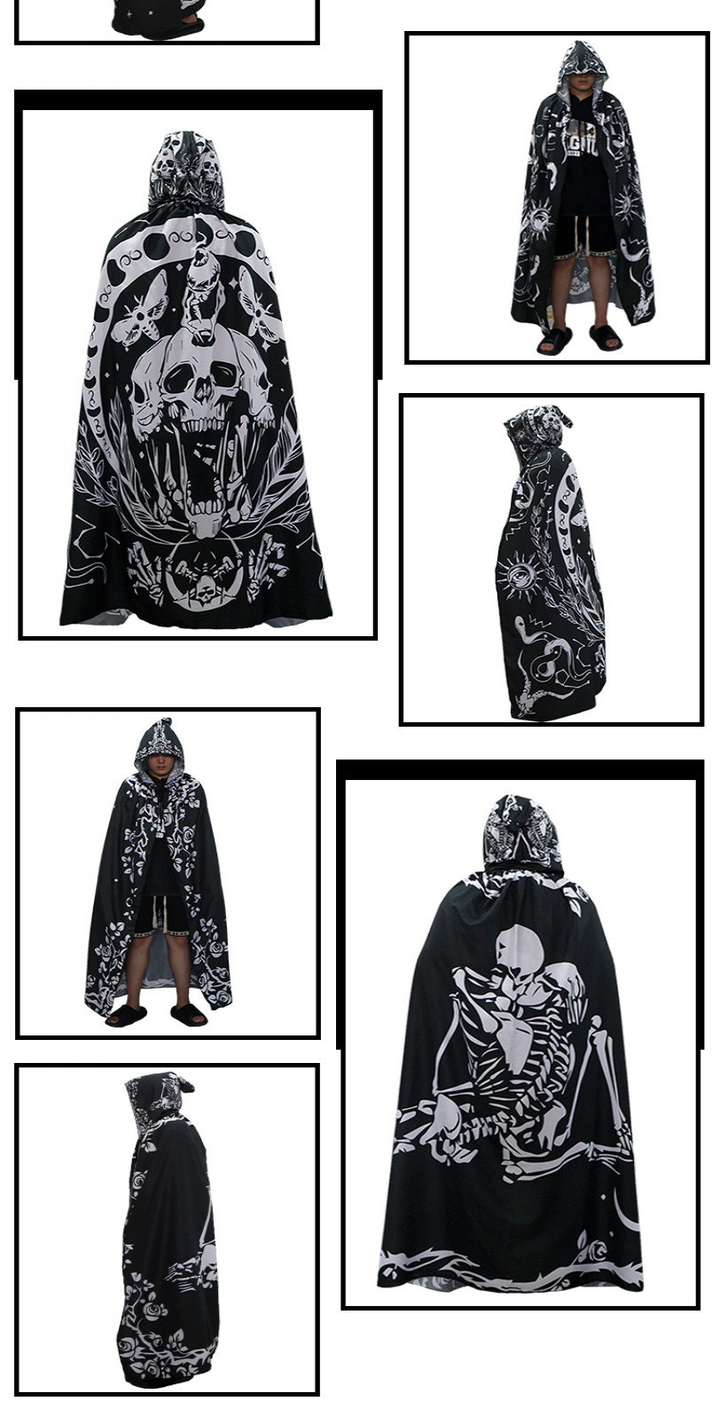 เครื่องแต่งกาย Grim Reaper Cape สีดำ สำหรับ Halloween และ Cosplay เหมาะ ...