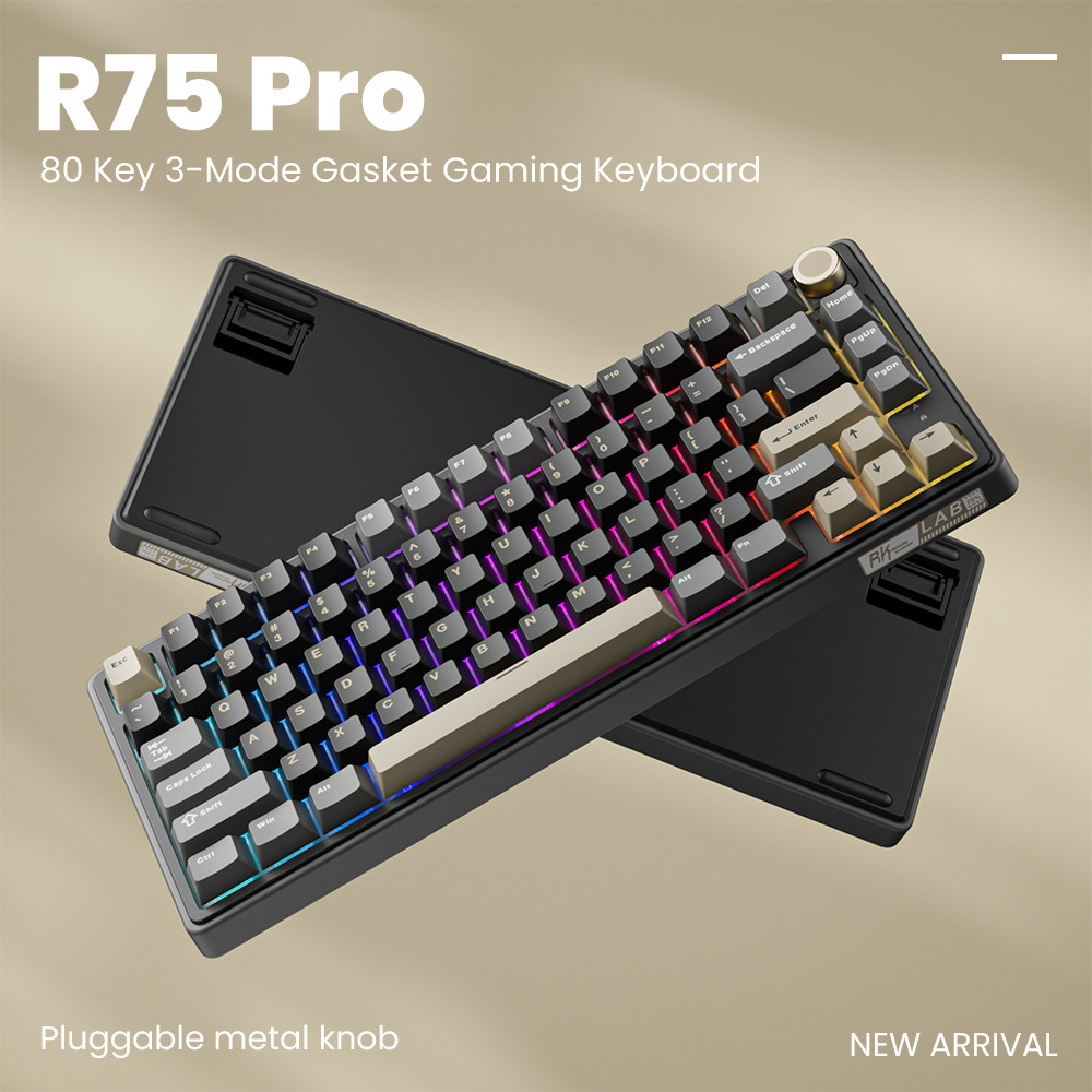 RK Royal Kludge RK R75PRO RGB Hotswap 3 โหมด 2.4GHz ไร้สายบลูทูธแบบมี ...