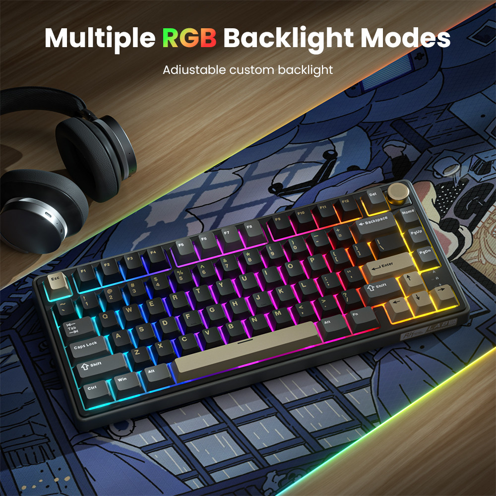 RK Royal Kludge RK R75PRO RGB Hotswap 3 โหมด 2.4GHz ไร้สายบลูทูธแบบมี ...